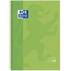 Oxford cuaderno europeanbook 1 microperforado 80 hojas 1 linea tapas extraduras classic a4+ verde manzana -5u- - Imagen 1