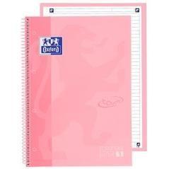 Oxford cuaderno europeanbook 1 school microperforado 80 hojas 1 lÍnea tapas extraduras touch a4+ flamingo pastel -5u- - Imagen 1