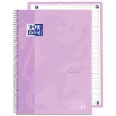 Oxford cuaderno europeanbook 1 school microperforado 80 hojas 1 lÍnea tapas extraduras touch a4+ lavanda pastel -5u- - Imagen 1