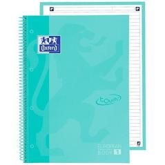 Oxford cuaderno europeanbook 1 school microperforado 80 hojas 1 lÍnea tapas extraduras touch a4+ ice mint pastel -5u- - Imagen 1