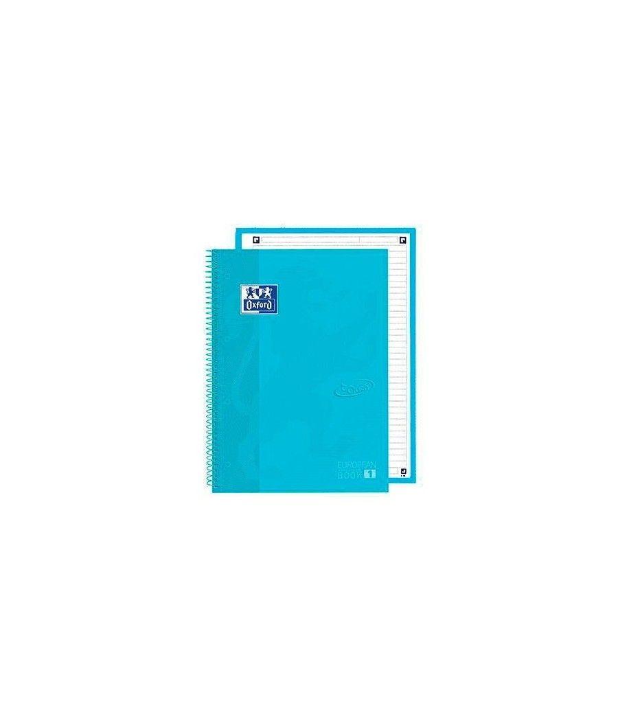 Oxford cuaderno europeanbook 1 school microperforado 80 hojas 1 lÍnea tapas extraduras touch a4+ azul pastel -5u- - Imagen 1