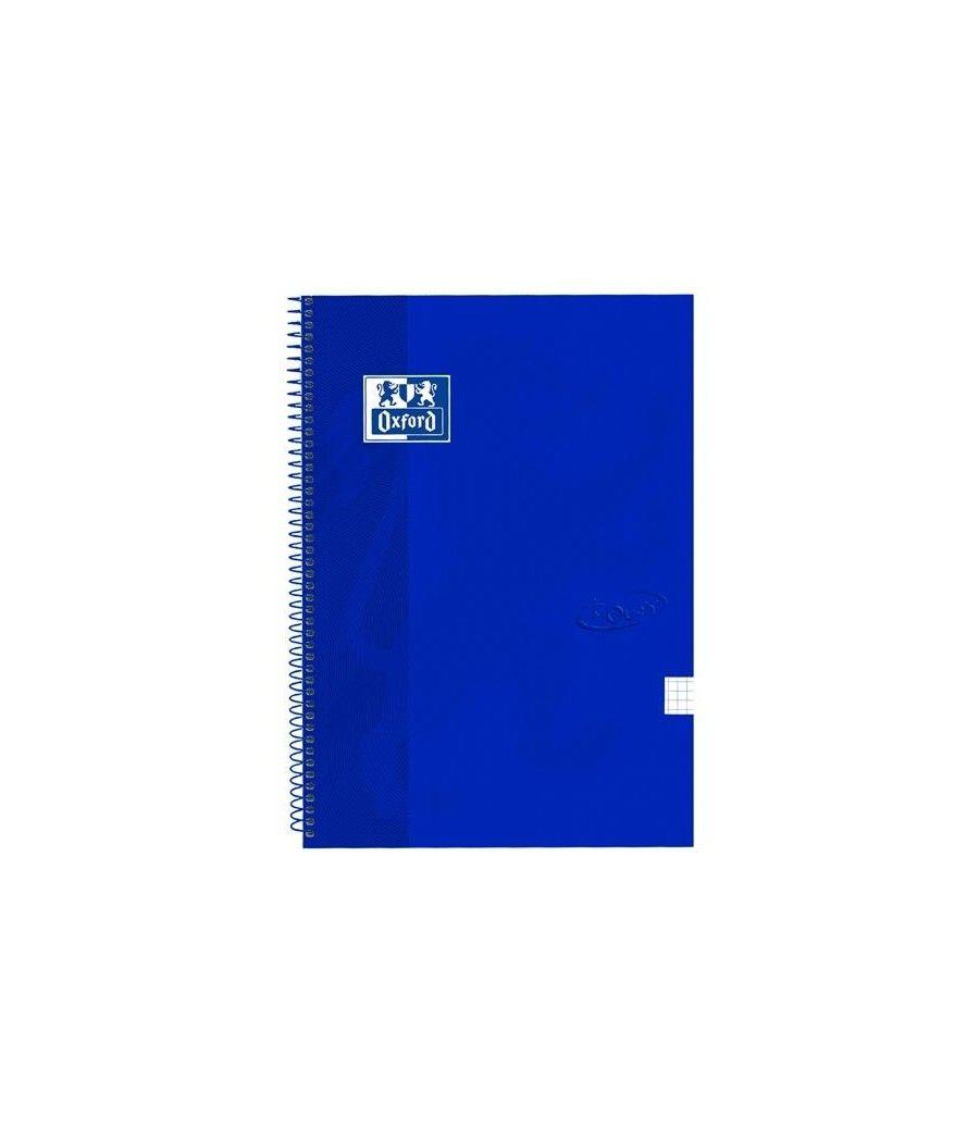 Oxford cuaderno espiral denim touch 80h 4x4 t/extraduras folio azul -pack 5u- - Imagen 1