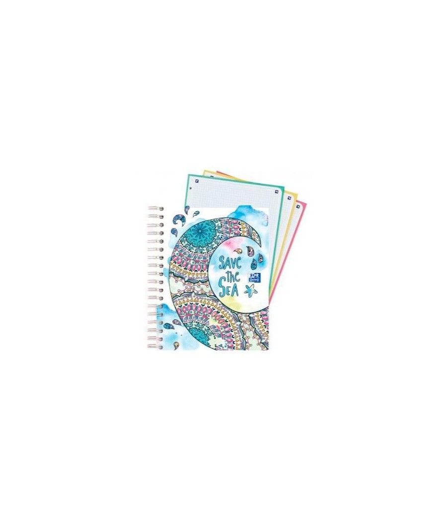 Oxford twist & colour europeanbook 3 espiral a5+ multitaladro 120h 90gr cuadrÍcula 5x5 diseÑo personalizado -5u- - Imagen 1