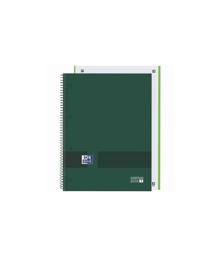 Oxford & you cuaderno europeanbook write&erase a4+ 80h 5x5 t/extraduras verde militar - Imagen 1