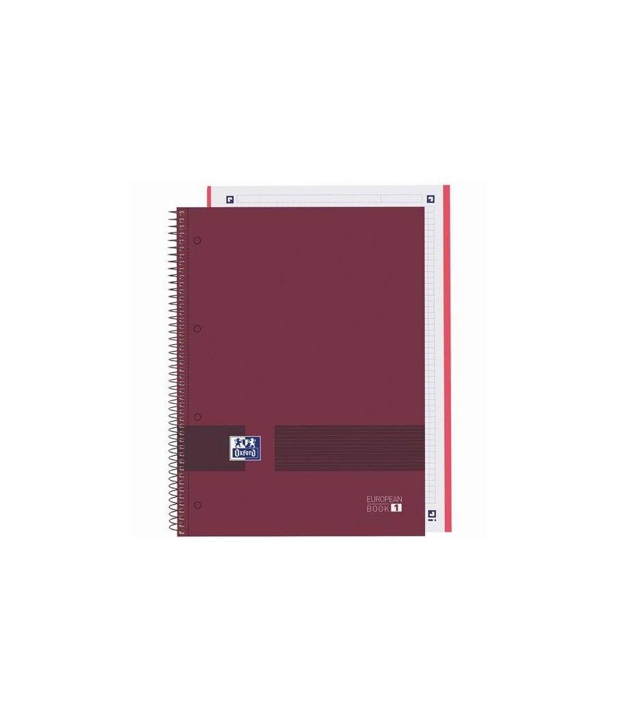 Oxford & you cuaderno europeanbook write&erase a4+ 80h 5x5 t/extraduras burdeos - Imagen 1