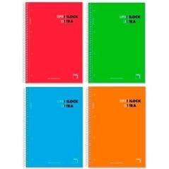 Pacsa cuaderno superblock extra 120 hojas 5x5 + greca tapa dura a4 microperforado 90gr colores surtido -4u- - Imagen 1