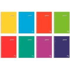 Pacsa cuaderno premium espiral microperforado 160h 70gr 5 bandas color 5x5 + greca a4 colores surtidos -4ud- - Imagen 1