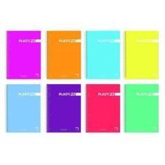 Pacsa cuaderno plastipac 80 hojas 1 linea tapas polipropileno folio 90gr colores surtido -5u- - Imagen 1