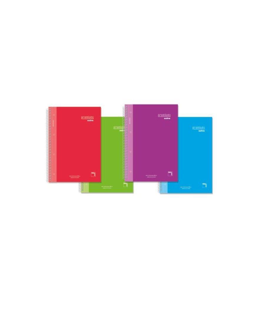 Pacsa cuaderno microperforado premium extra 120 hojas 5x5+greca tapa extradura a4 90gr 4 colores surtido -4u- - Imagen 1