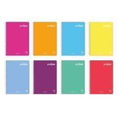 Pacsa cuaderno polipac 80 hojas 1 linea tapas polipropileno folio colores surtido -5u- - Imagen 1