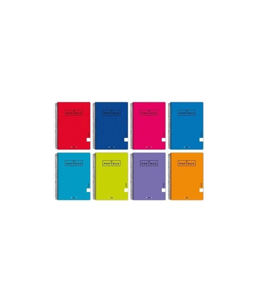 Papyrus cuaderno tapa pp 08-uniclasic 80h 90gr pauta 2,5mm cuarto colores surtidos - Imagen 1
