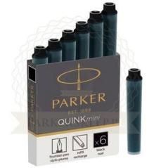 Parker recambio cartucho de tinta corto quink mini negro -6u- - Imagen 1