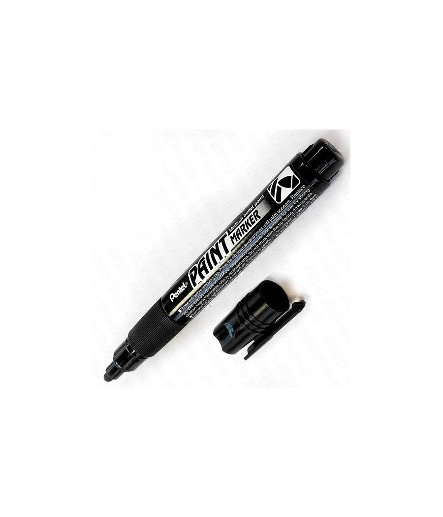 Pentel paint marker marcador permanente punta conica negro -12u- - Imagen 1