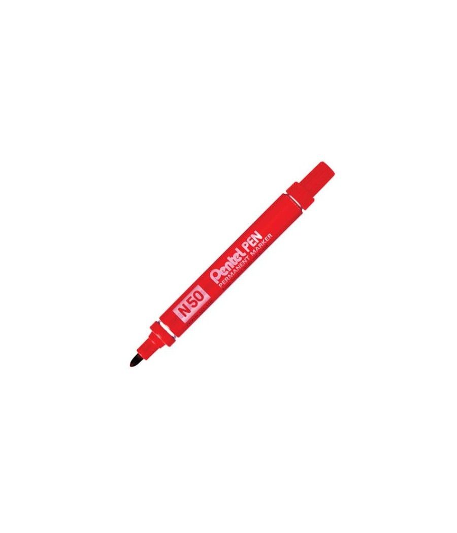 Pentel pen n50-be marcador permanente cuerpo aluminio rojo y punta media conica -12u- - Imagen 1