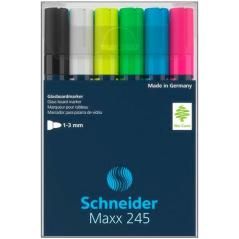 Schneider rotulador para pizarra de cristal maxx 245 colores surtidos -estuche 6u- - Imagen 1