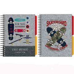 Senfort cuaderno espiral a6 120h t/dura 2 separadores forrado skateboard surtido - Imagen 1