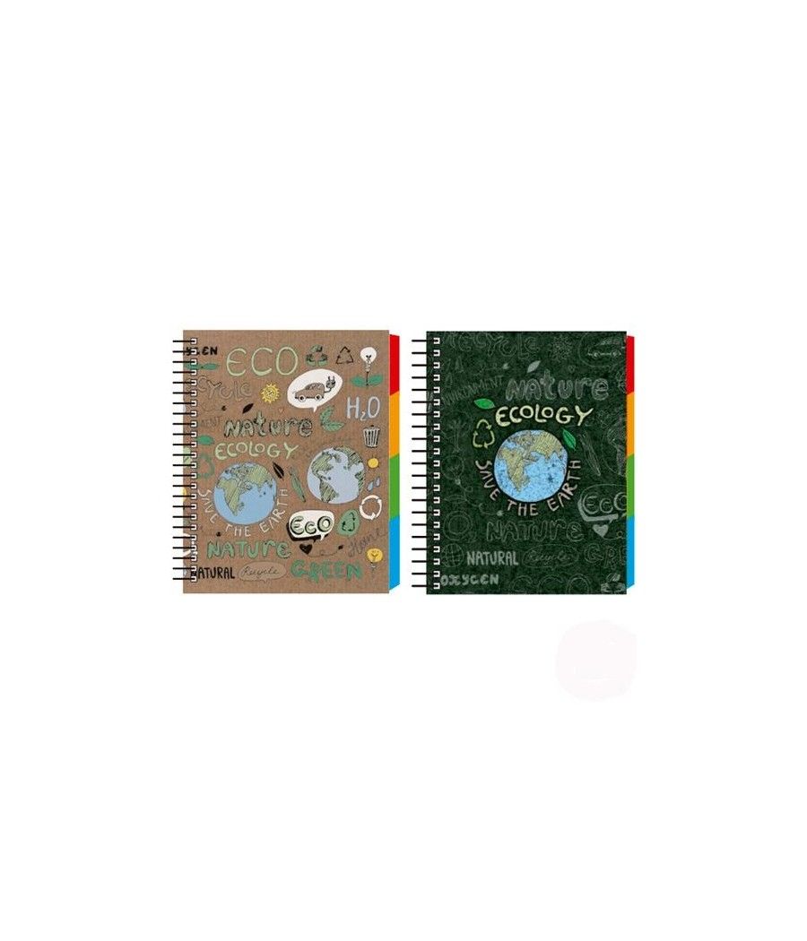 Senfort cuaderno espiral a5 120h 4 separadores t/dura ecology surtido - Imagen 1