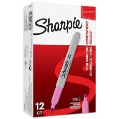 Sharpie rotulador permanente fine rosa caja -12u- - Imagen 1
