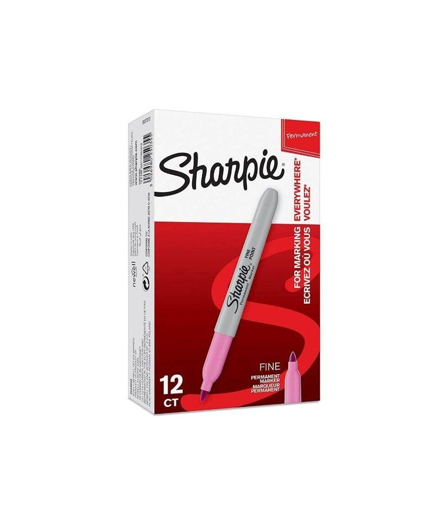 Sharpie rotulador permanente fine rosa caja -12u- - Imagen 1