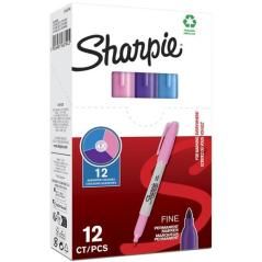 Sharpie marcador permanente fine f c/surtidos rosa/morado/turquesa - Imagen 1
