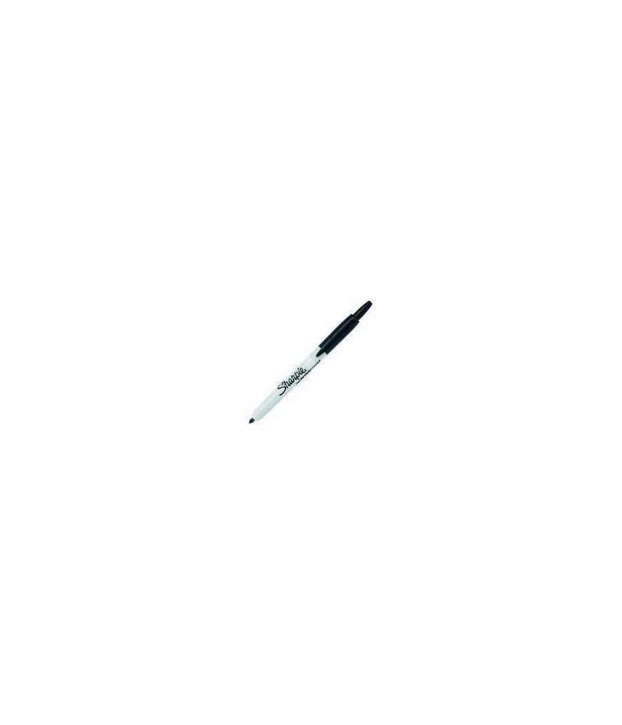 Sharpie marcador retractil permanente fine 0,9mm negro punta redonda -12u- - Imagen 1