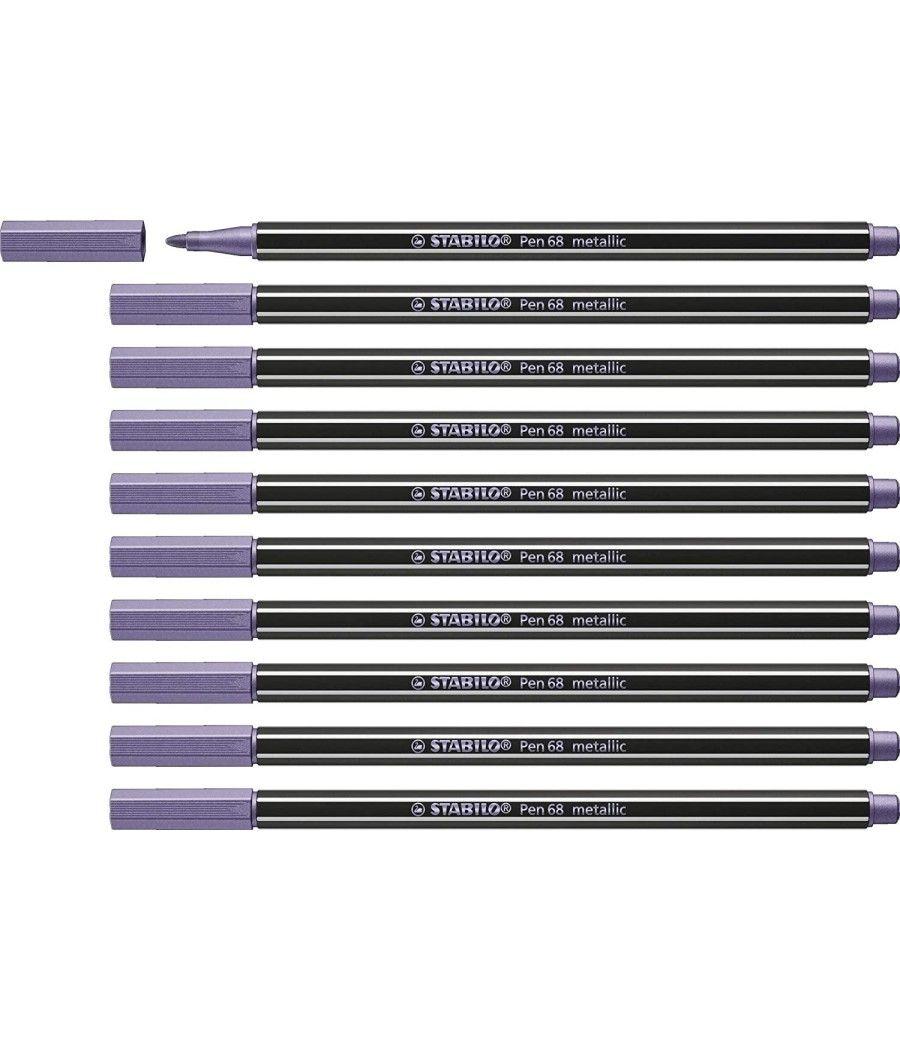 Stabilo pen 68 metallic rotulador violeta metÁlico caja -10u- - Imagen 1