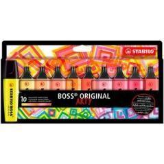 Stabilo marcador fluorescente boss original arty c/surtidos cálidos estuche 10 ud