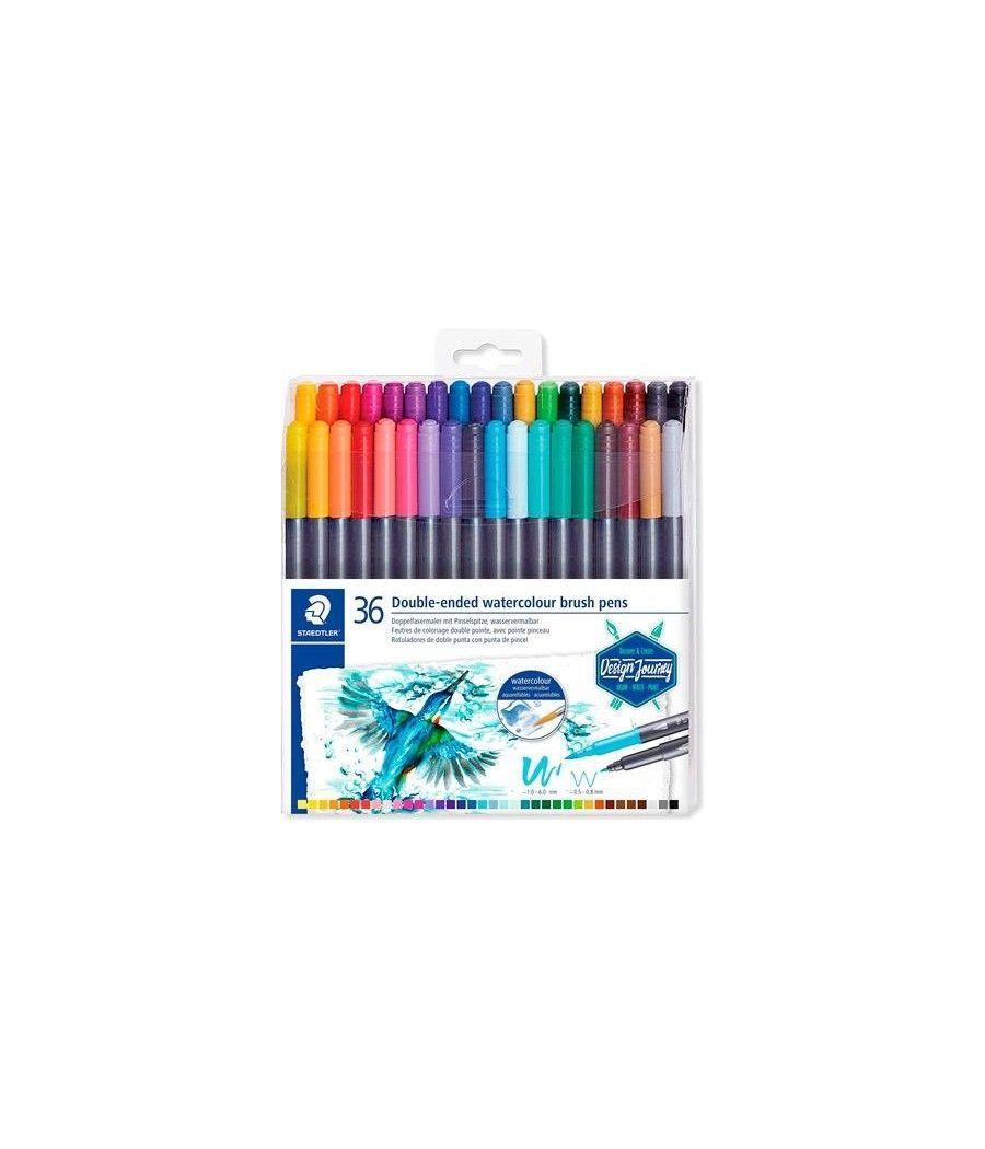 Staedtler rotulador doble punta de fibra acuarelables design journey colores -36u- - Imagen 1