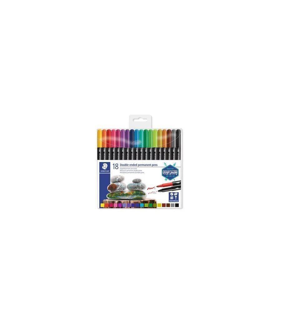 Staedtler rotulador permanente doble punta design journey colores -18u- - Imagen 1