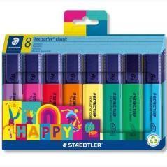 Staedtler estuche 8 marcadores fluorescentes textsurfer classic happy line c/surtidos - Imagen 1