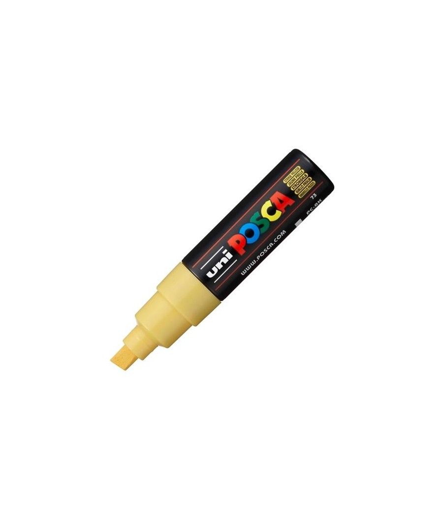 Uniball marcador posca pc-8k no permanente punta biselada 8.0mm amarillo pajizo - Imagen 1