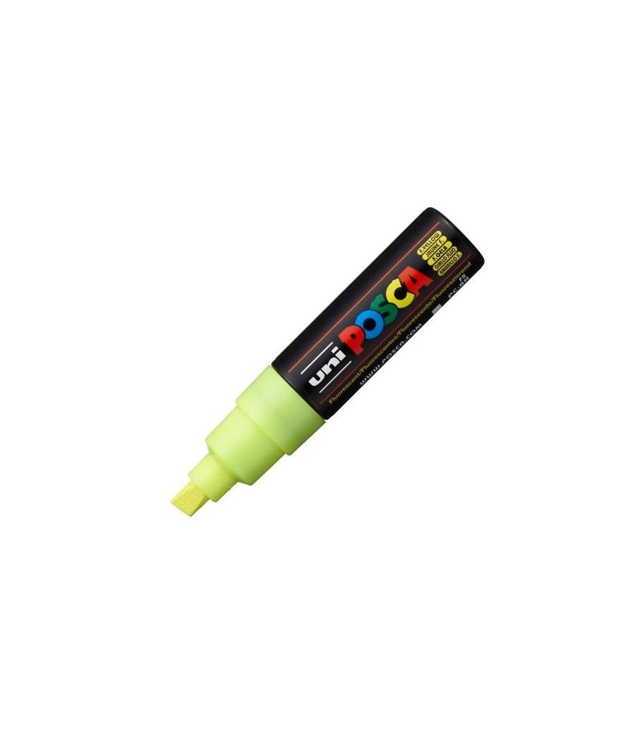 Uniball marcador posca pc-8k no permanente punta biselada 8.0mm amarillo fluor - Imagen 1