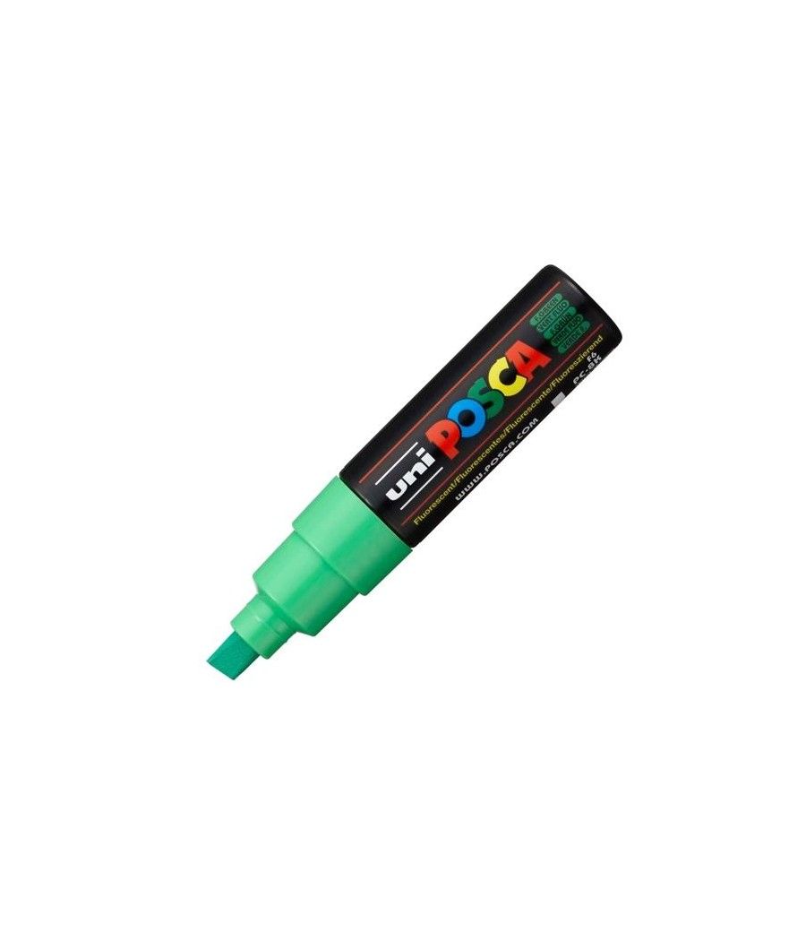 Uniball marcador posca pc-8k no permanente punta biselada 8.0mm verde fluor