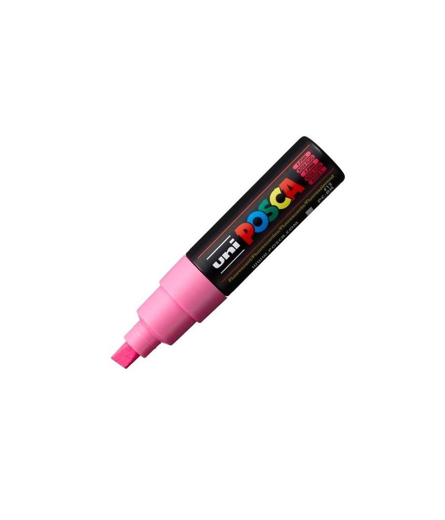Uniball marcador posca pc-8k no permanente punta biselada 8.0mm rosa fluor - Imagen 1