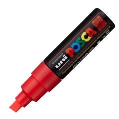 Uniball marcador posca pc-8k no permanente punta biselada 8.0mm rojo fluor - Imagen 1