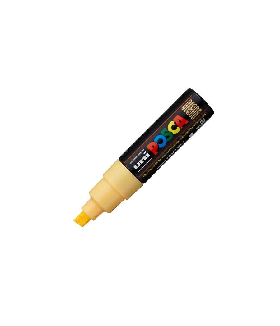 Uniball marcador posca pc-8k no permanente punta biselada 8.0mm naranja claro fluor - Imagen 1