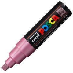 Posca marcador pc-8k no permanente punta biselada 8.0mm rosa metálico