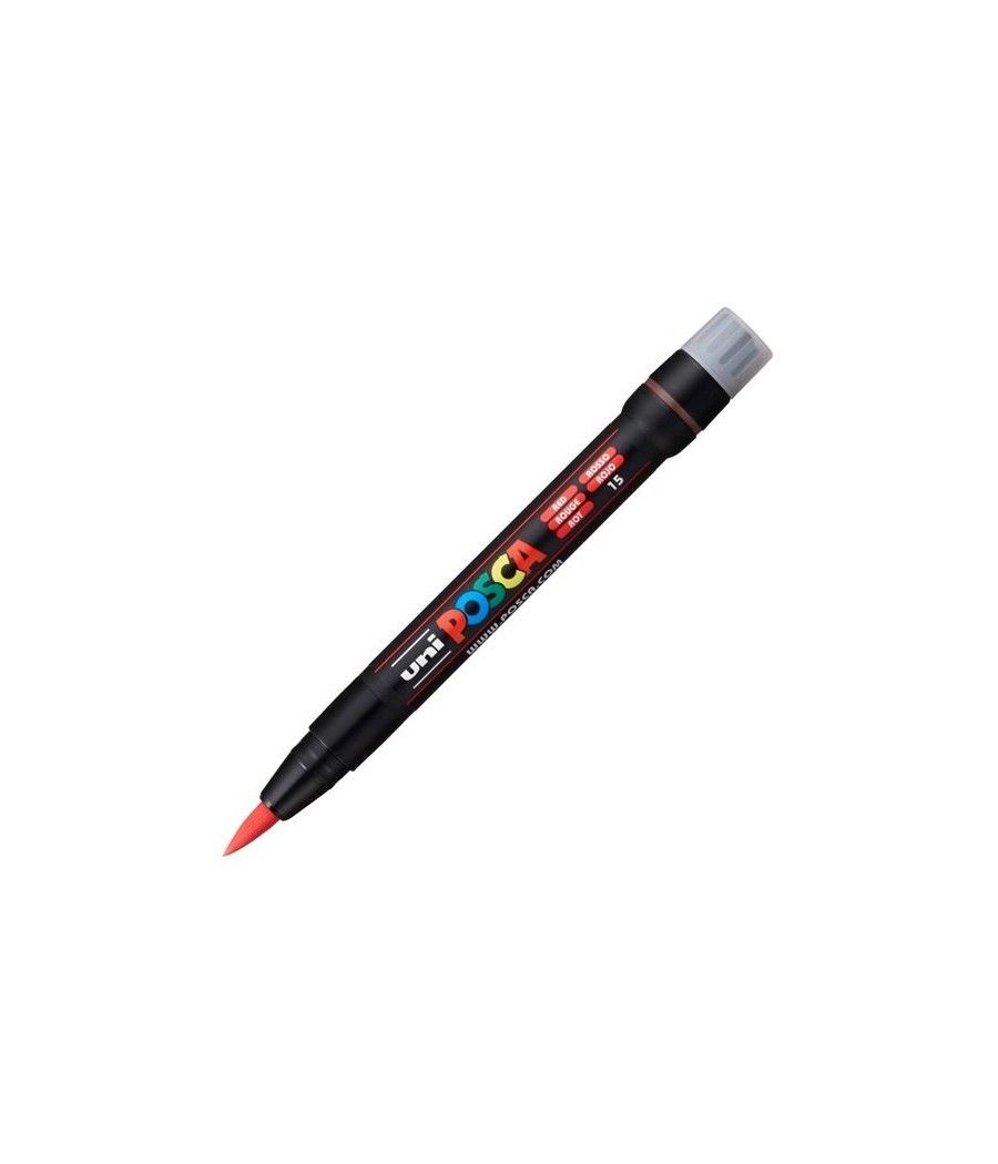Uniball marcador posca pcf-350 no permanente punta acrÍlica estilo pincel rojo - Imagen 1