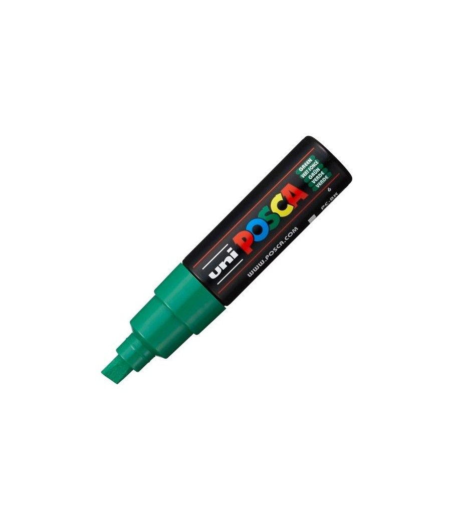 Uniball marcador posca pc-8k no permanente punta biselada 8.0mm verde - Imagen 1