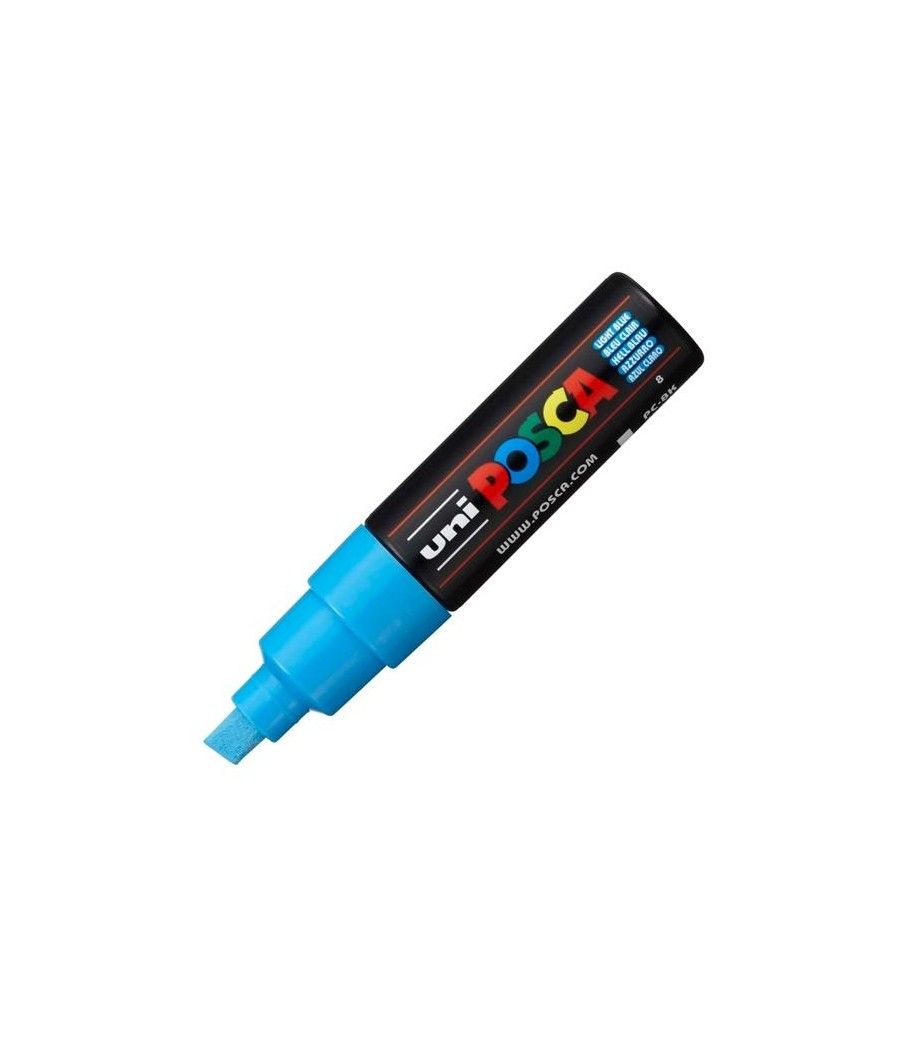 Uniball marcador posca pc-8k no permanente punta biselada 8.0mm azul claro - Imagen 1