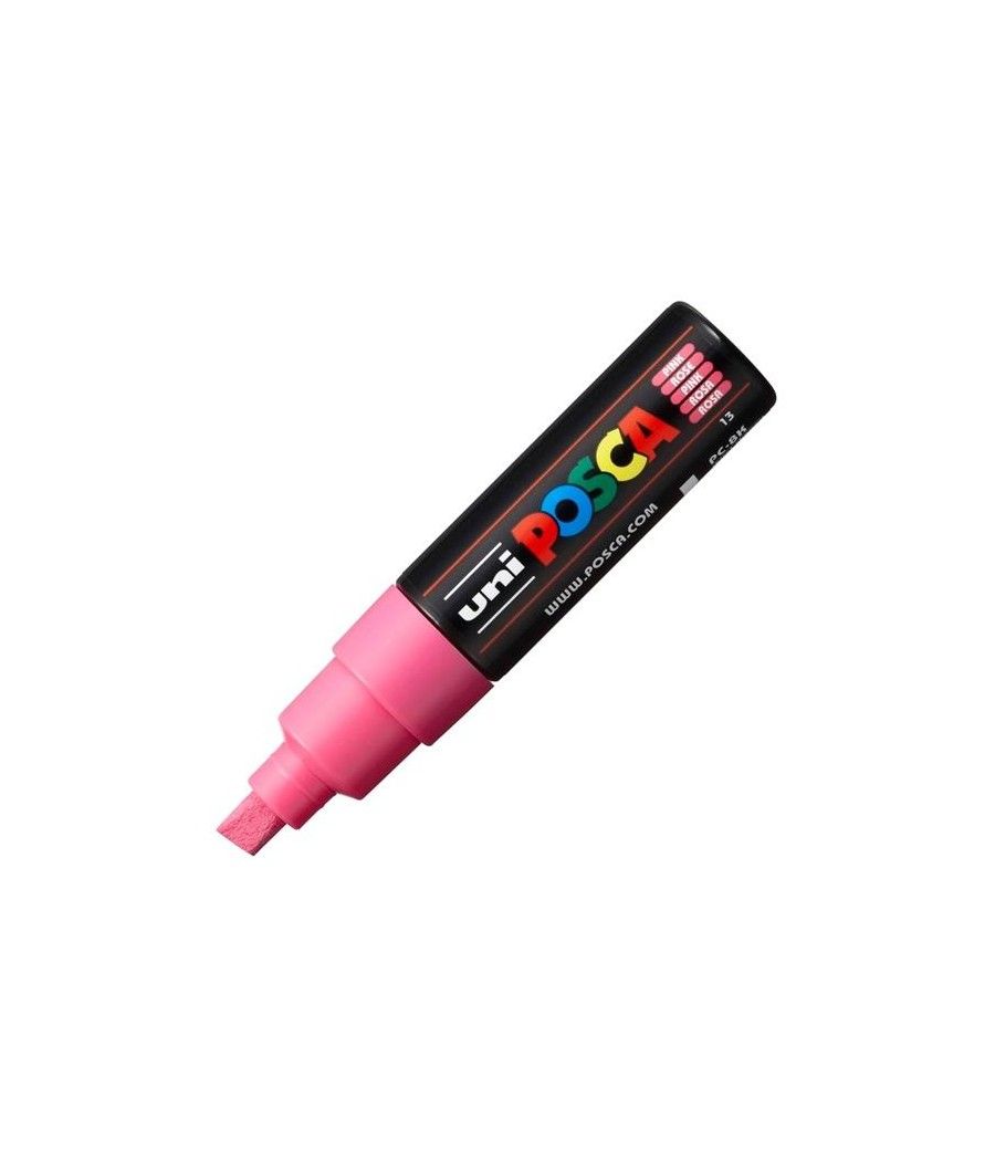 Uniball marcador posca pc-8k no permanente punta biselada 8.0mm rosa - Imagen 1