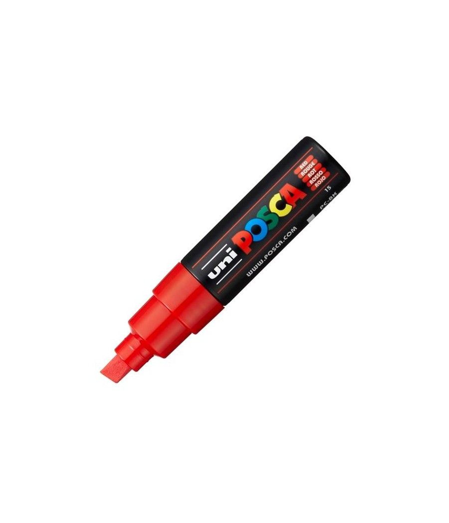 Uniball marcador posca pc-8k no permanente punta biselada 8.0mm rojo - Imagen 1