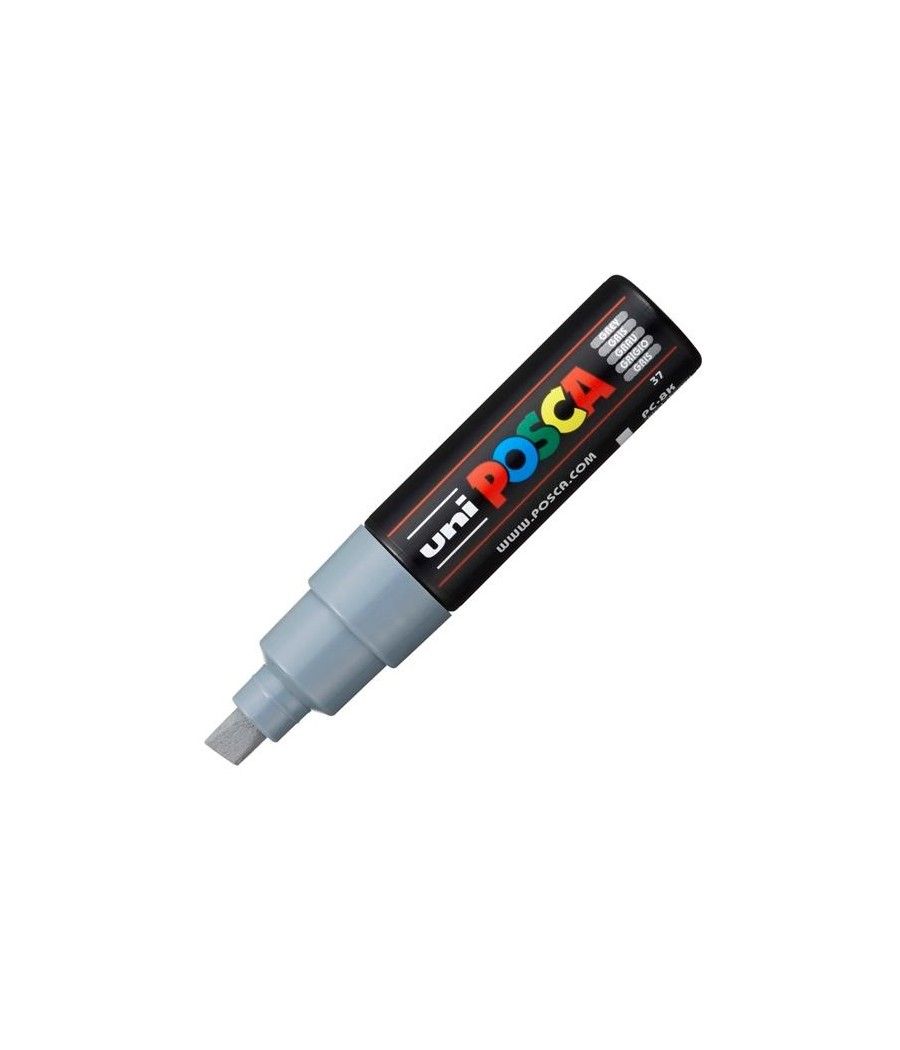 Uniball marcador posca pc-8k no permanente punta biselada 8.0mm gris - Imagen 1