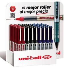 Uniball expositor rollerball eye micro ub-150 54 unidades rojo-negro-azul -54u- - Imagen 1