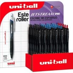 Uniball expositor rollerball jetstream sxn-157/3d retractil rojo-negro-azul -36u- - Imagen 1