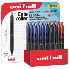 Uniball expositor rollerball signo 307/3d retrÁctil rojo-negro-azul -36u- - Imagen 1