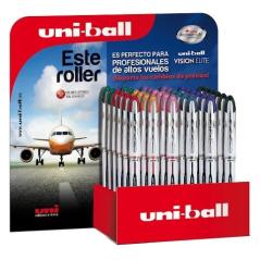 Uniball expositor rollerball vision elite ub-200/3d colores-36u- - Imagen 1