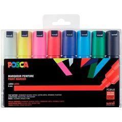 Uniball marcador posca pc-8k/8c no permanente punta biselada 8.0mm colores surtidos basic -estuche 8u- - Imagen 1