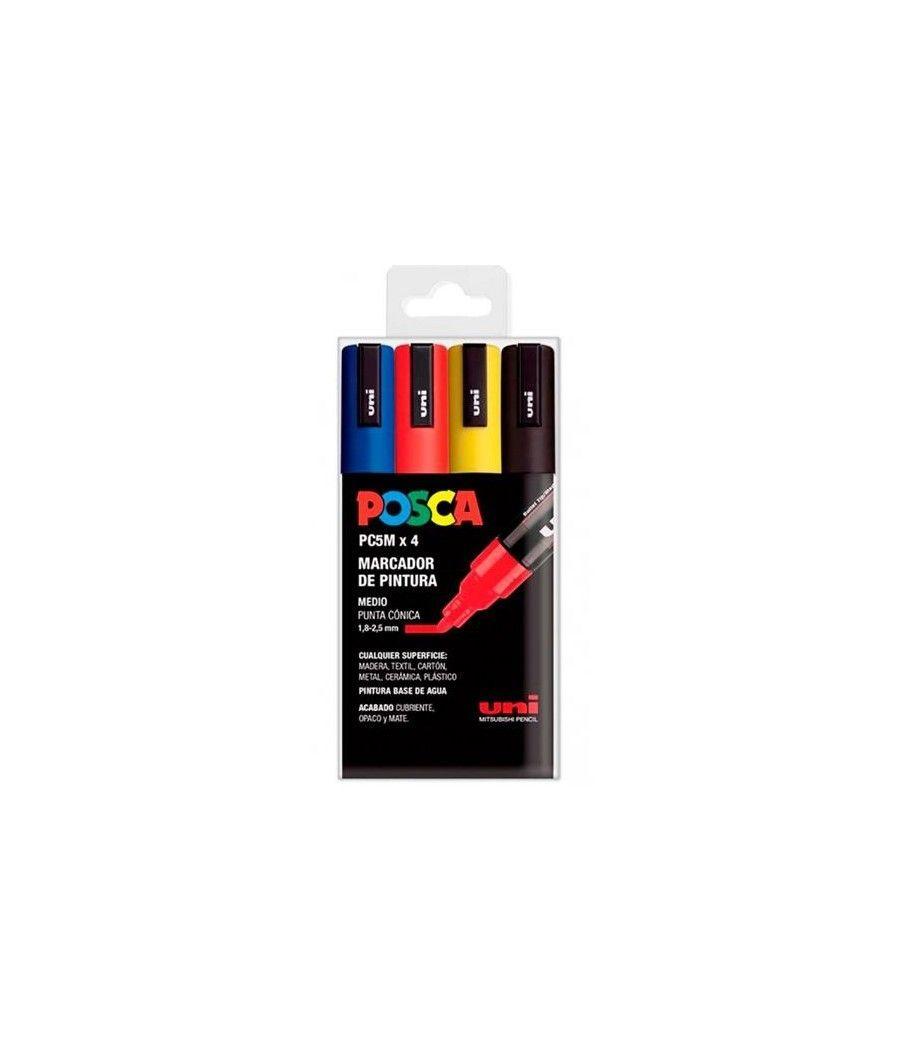 Uniball marcador posca pc-5m/4c no permanente 1.8mm-2.5mm colores surtidos basic -estuche 4u- - Imagen 1