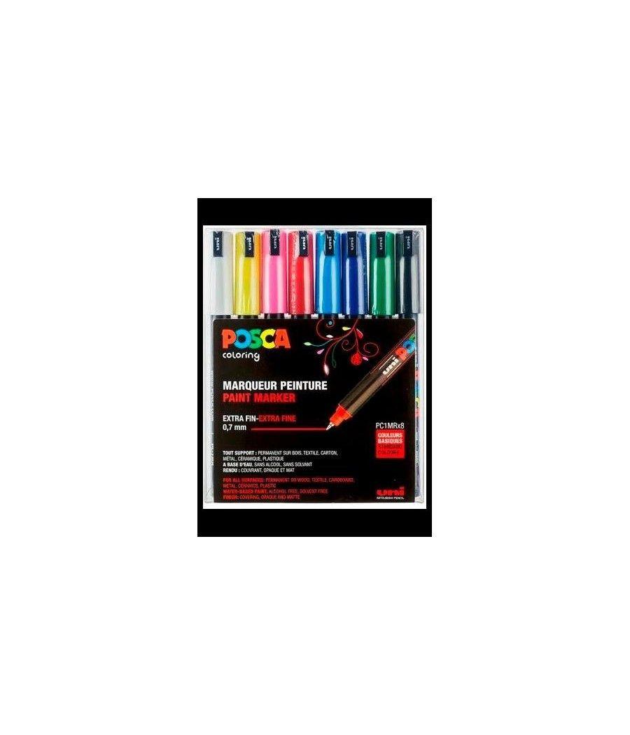Uniball estuche basic marcador posca pc-1mr/8c -8u- - Imagen 1